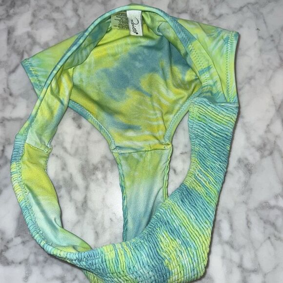 Peixoto Vibrant Green/Blue Tie-Dye Bikini Set with NWT Sarong - Picture 5 of 10
